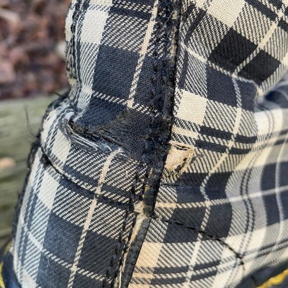 Dr Martens England Plaid Vegetarian Grunge Combat BootsWomen's 8 US 6 UK - Picture 9 of 15